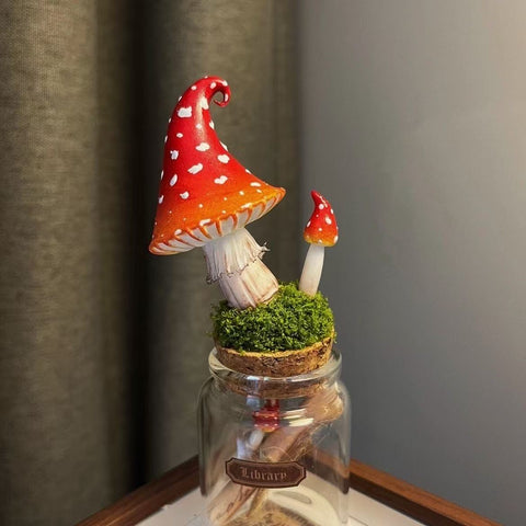 Whimsical Mushroom Jar – Calming Desk Decor for Relaxation