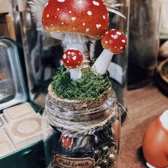Whimsical Mushroom Jar – Calming Desk Decor for Relaxation