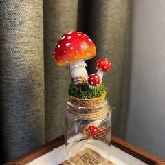 Whimsical Mushroom Jar – Calming Desk Decor for Relaxation