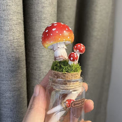 Whimsical Mushroom Jar – Calming Desk Decor for Relaxation